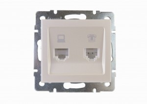 Lezard RAIN мех. роз. компьют/телеф. СУ 1 мест. жемчужно-бел. перламутр (корпус PC) 703-3088-143