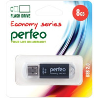 Флэш-диск USB 8GB Perfeo E01 Black economy series
