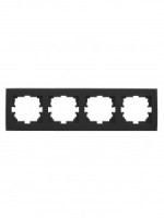 Lezard RAIN рамка СУ 4 мест. горизонт. с вст. цв. черный бархат+хром 703-4225-149