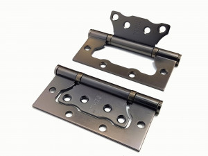 Петля без врезки РЕНЦ 100*75*2,5, 2 подшип. б/колп. мат.черн.ник IN100-2BB FH MBN(2шт)