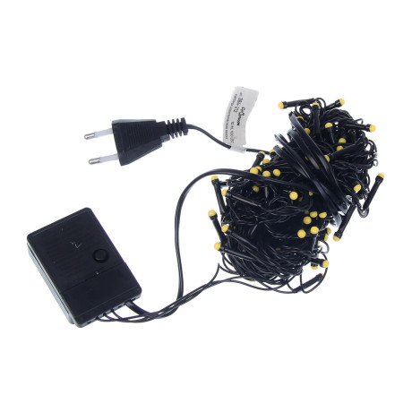 СНОУ БУМ Гирлянда эл. вьюн 10м, 100LED, шампань, 8 режимов, ПВХ черный, 220В