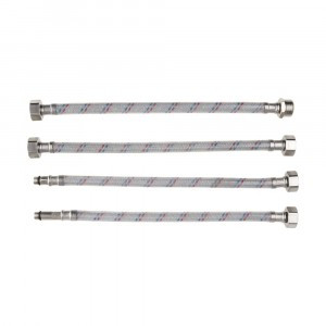 AQUALINE Подводка гибкая д/воды нейлон/ПВХ гайка-СТАЛЬ, (вн-вн, г/г) 1/2" - 120см, 4866