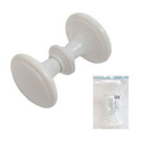 Ручка-кнопка дверная пластик РДП-03-1 белая Инд.упаковка+ШК (100) Башкирия