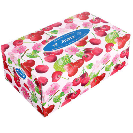 Салфетки бумажные двухслойные Лилия non-stop, 4 дизайна, 200л