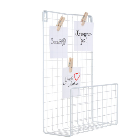 Полка настенная декоративная с открытками, 20х8х28 см, металл