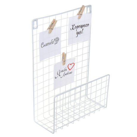 Полка настенная декоративная с открытками, 20х8х28 см, металл