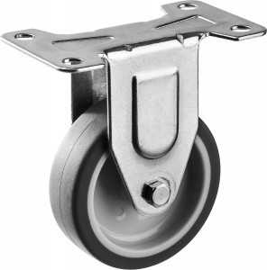 Колесо неповоротное d=75 мм, г/п 60 кг, термопластич. резина/полипропилен, ЗУБР