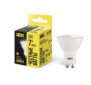 IEK лампа св/д GU10 7W(700lm) 3000К 2K 58х50 матовая LLE-PAR16-7-230-30-GU10