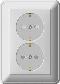 Systeme Electric W59 роз. СУ 2 мест. 16А бел. (пл.осн., земля, штор.) РС16-255-18 (12!)