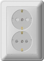 Systeme Electric W59 роз. СУ 2 мест. 16А бел. (пл.осн., земля, штор.) РС16-255-18 (12!)