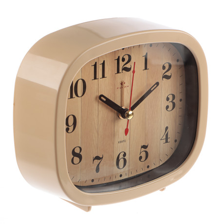 Будильник кварц, корпус бежевый "Дерево", арт.В5-005