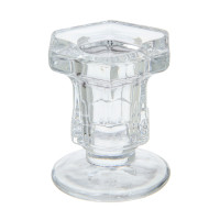 Подсвечник тм LADECOR стеклянный, 4,5х5,2x5,8 см, для высоких свечей
