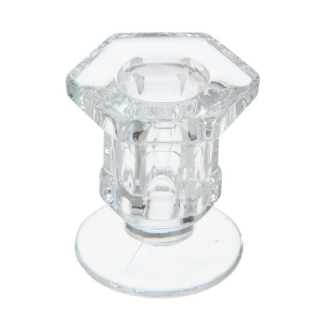 Подсвечник тм LADECOR стеклянный, 4,5х5,2x5,8 см, для высоких свечей