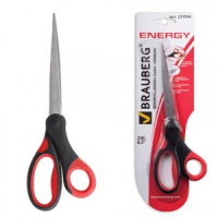 Ножницы BRAUBERG "Energy" 210мм, красно-черные, блистер, 231566