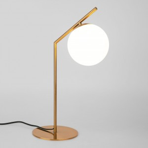 EUROSVET св-к настольный E27 1x60W 323х496 металл белый/латунь/белый Frost 01082/1 a050093