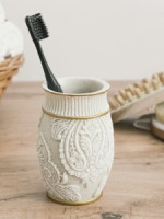 Стакан д/зубных щеток ВаннДерБраун, полирезин, цвет беж/золото 60730 Master House