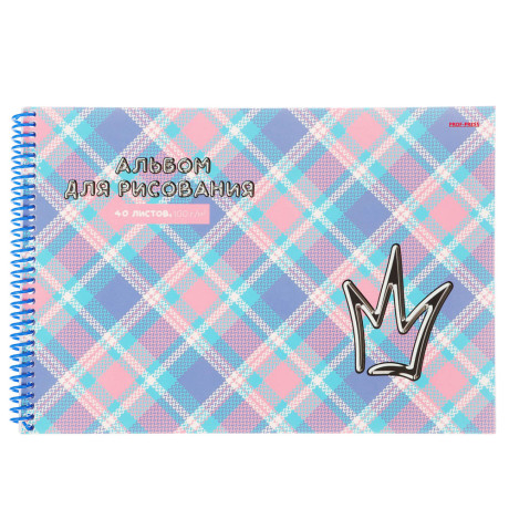 Альбом для рисования A4 40л., офсет 100г/м2, обл.картон, спираль, микс