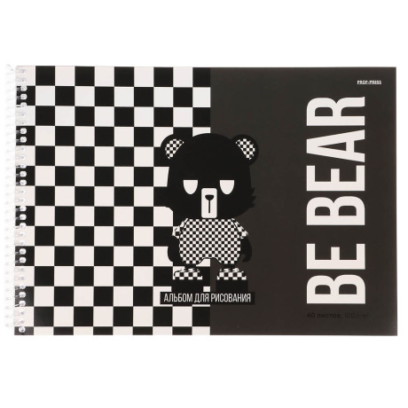 Альбом для рисования A4 40л., офсет 100г/м2, обл.картон, спираль, микс