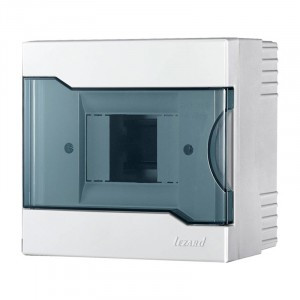 Lezard бокс (корпус) пластик ЩРН-П- 4 мод. навесной БЕЛЫЙ с дымчатой дверцей IP40 730-2000-004