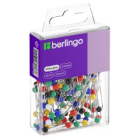 Булавки офисные Berlingo, 28мм, 250шт., пластик. коробка, европодвес Арт.143860