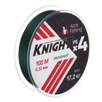 AZOR FISHING Леска плетеная PE &quot;Найт Х4&quot;, 100м, 0,32мм, 17,2кг, зеленый