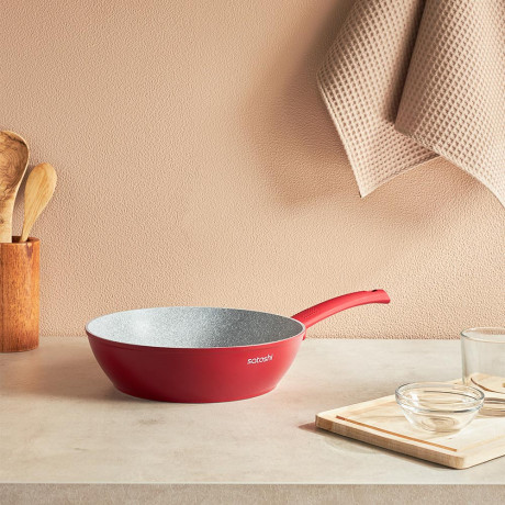 SATOSHI Верден Сотейник литой d=26см, антипригарное покрытие мрамор, индукция