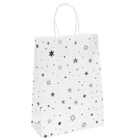 Пакет подарочный с кручеными ручками L 24x10,5x32 см, "Звездочки"