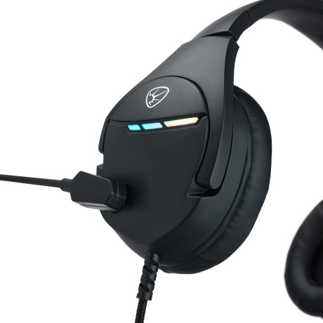 BY Наушники проводные с микрофоном игровые Dzingasa USB 3,2 м, VS7.1, настраиваемая RGB подсветка