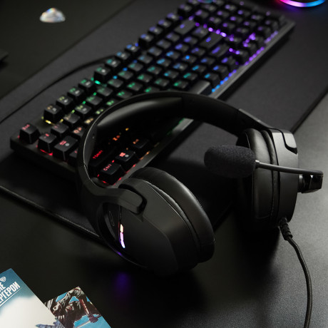 BY Наушники проводные с микрофоном игровые Dzingasa USB 3,2 м, VS7.1, настраиваемая RGB подсветка