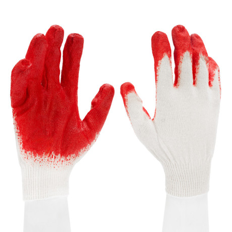 Перчатки трикотажные, облив из натурального латекса, 13 класс