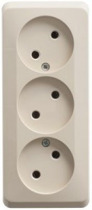 Systeme Electric Этюд роз. ОУ 3 мест. крем. (пл.осн.) PA16-009K (11!)