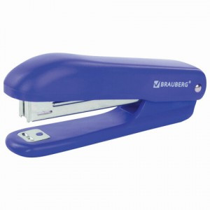 Степлер №10 BRAUBERG "SX-19", до 12 листов, с антистеплером, синий, 228588
