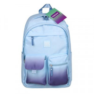 Рюкзак подростковый 45x31x17см, 2 отд., 6 карм., градиентный цвет, магнитная застежка, ПЭ, голубой