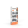 BY Рыжий Кабель для зарядки Diverse 4в1 USB/iP/microUSB/Type-C, 1м, 3А, PD 65W, тканевый, черный