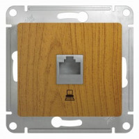 Systeme Electric GLOSSA мех. роз. комп. СУ 1 мест. темный дуб (пласт., осн., RJ45) GSL000581K (2!)