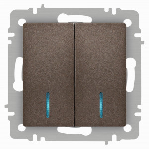ЭРА Intro Accent мех. выкл. СУ 2 кл. (инд.) 10А 250В, бронза 6-105-08