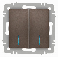 ЭРА Intro Accent мех. выкл. СУ 2 кл. (инд.) 10А 250В, бронза 6-105-08