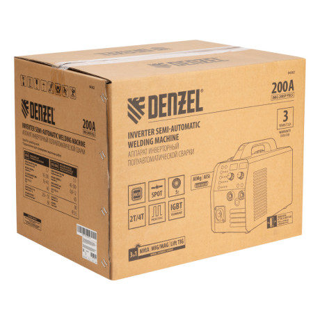 Аппарат инвертор. полуавтомат. cварки IMIG-200SP Pulse, 200 А, ПВ 60%, катушка 5 кг// Denzel