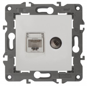 ЭРА 14 Elegance мех. роз. комп. СУ RJ45+TV, белый 14-3110-01 автоклеммы 4193