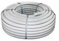 EKF PROxima Труба ПВХ гибкая гофр. d20мм, тяжёлая с протяжкой, 100м, цвет серый tg-z-20-t