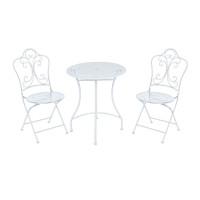 INBLOOM Набор мебели: стол 70х60х60см, стулья 2шт 91х44х40см, белый, металл