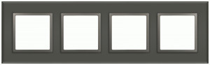 ЭРА Elegance рамка СУ 4 мест. стекло титан 14-5104-16 65839