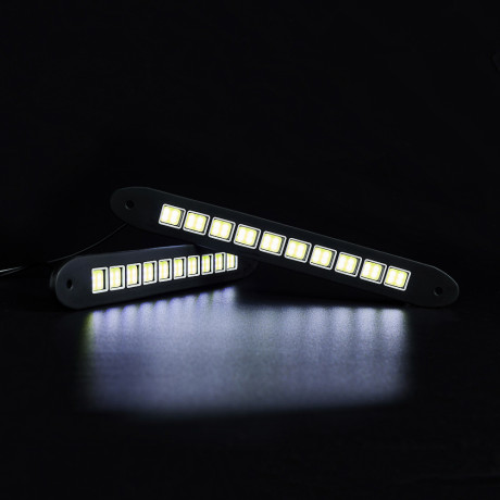ЕРМАК Дневные ходовые огни, LED 28шт, метал. корп., 170мм, 12V, белый, 2шт.