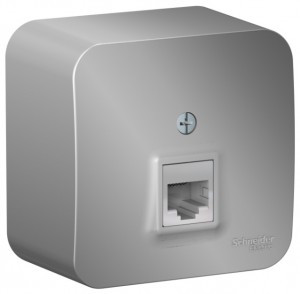 Systeme Electric BLANCA роз. комп. ОУ 1 мест. алюм.(пл.осн., RJ45, кат.5E, изол.пл.) BLNIA045003(5!)