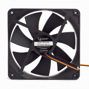 Вентилятор Gembird S14025H-3P4M 140x140x25, гидродинамический, тихий, 3 pin/4pin Molex, провод 40 см