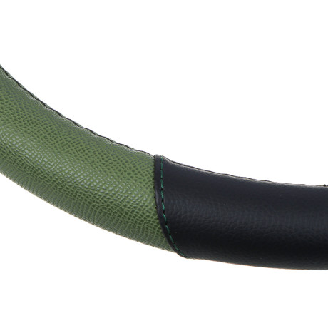 ЕРМАК Оплетка руля, вставка перфорированная, темно-зеленая, черный (М), полиуретан(PU)