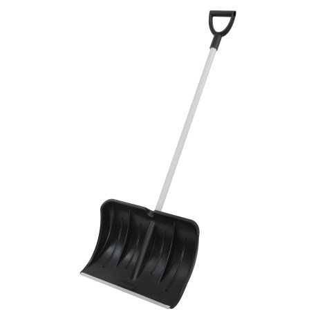 Лопата для уборки снега пластиковая, 530 х 375 х 1400 мм, алюминиевый черенок, Сибртех