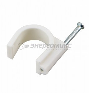 REXANT скоба круглая с гвоздем пластик. 20мм (упак. 50 шт.) цена за уп (5!), 07-4020