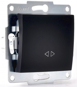 Lezard KARINA мех. выкл. СУ 1 кл. 10А (промежут.) чёрн. бархат (корп. ABS) 707-4288-107