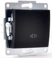 Lezard KARINA мех. выкл. СУ 1 кл. 10А (промежут.) чёрн. бархат (корп. ABS) 707-4288-107